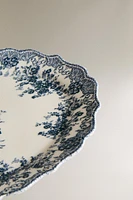 PLAT FAÏENCE IMPRIMÉ FLEURS
