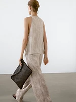 Pantalon droit fluide à rayures