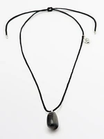 Stone cord necklace