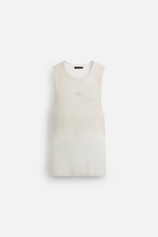 T-SHIRT EN MAILLE IMPRIMÉ SPRAY