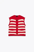 STRIPED KNIT VEST TOP