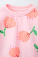 PRINTED T-SHIRT AND BIKER LEGGINGS SET