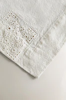 EMBROIDERED LINEN AND COTTON TABLECLOTH