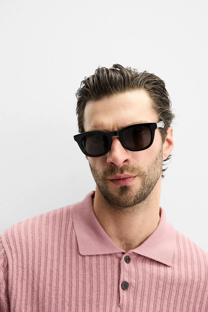 RIB KNIT POLO SHIRT
