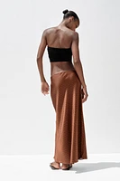 SATIN MIDI SKIRT