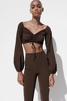 RUCHED STRETCH CROP TOP