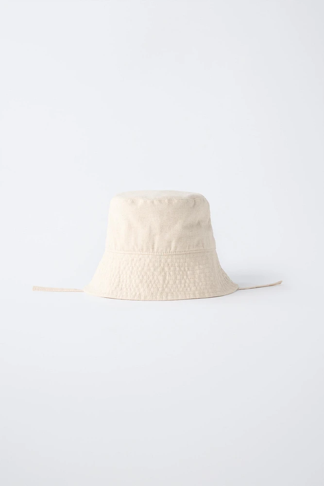COTTON LINEN BUCKET HAT