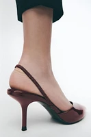 PATENT SLINGBACK PUMPS