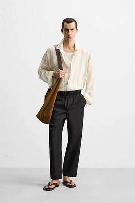 RELAXED FIT COTTON LINEN PANTS