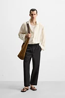 RELAXED FIT COTTON LINEN PANTS