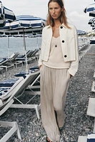 VESTE AVEC LIN MANCHES COMBINÉES
