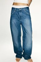 TRF MID-RISE STRAIGHT BAGGY JEANS