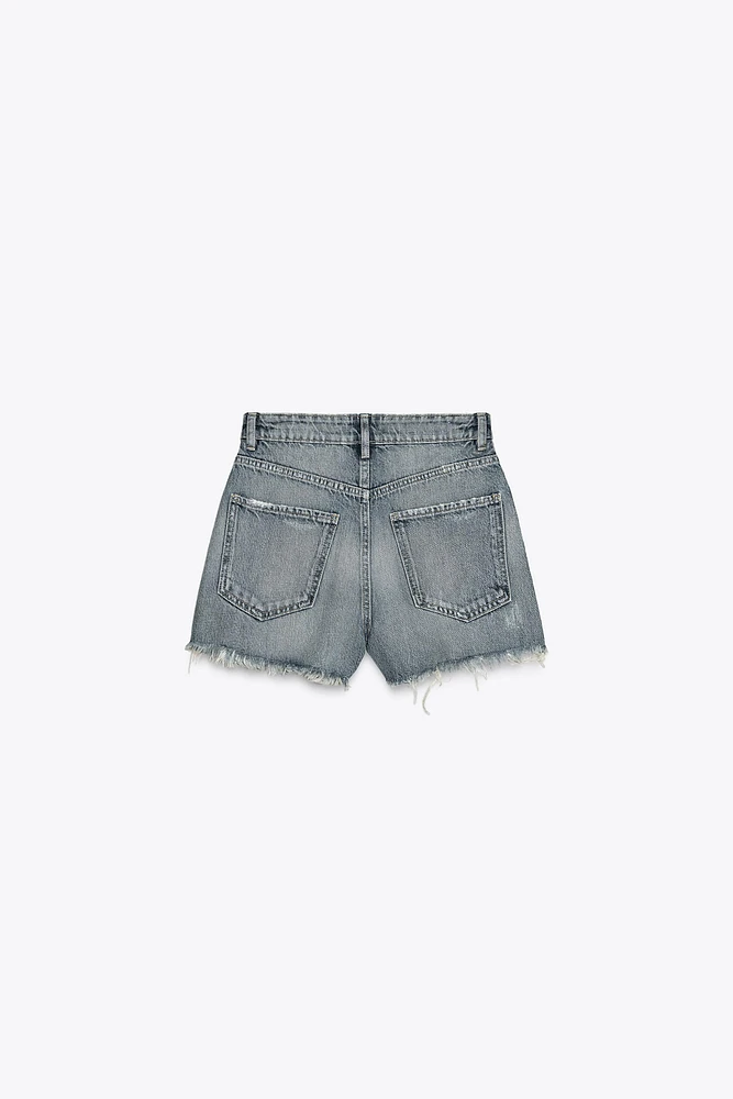 SHORTS EN JEAN TRF TAILLE HAUTE DÉCHIRURES
