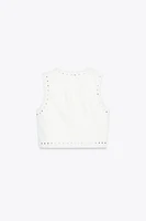TOP GILET BRODÉ AVEC MIROIRS