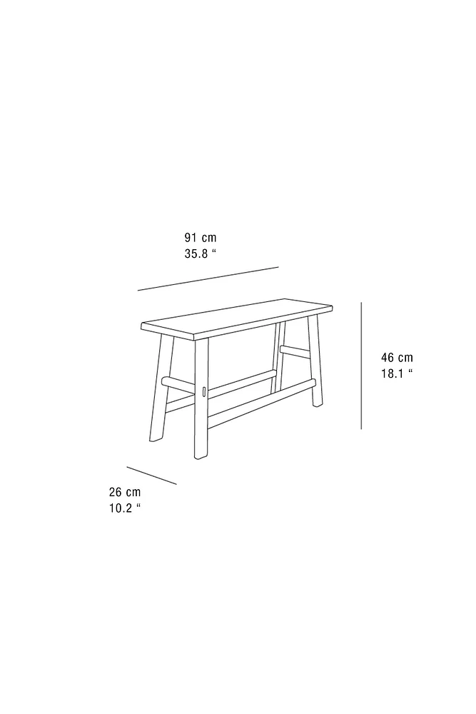 ELM WOOD BENCH