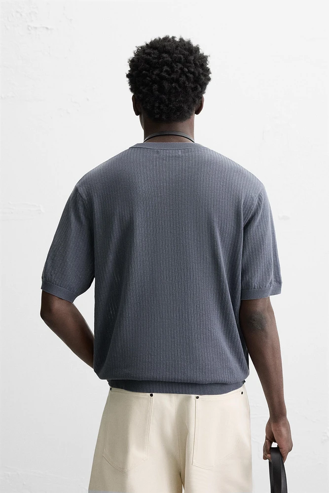 TEXTURED KNIT T-SHIRT