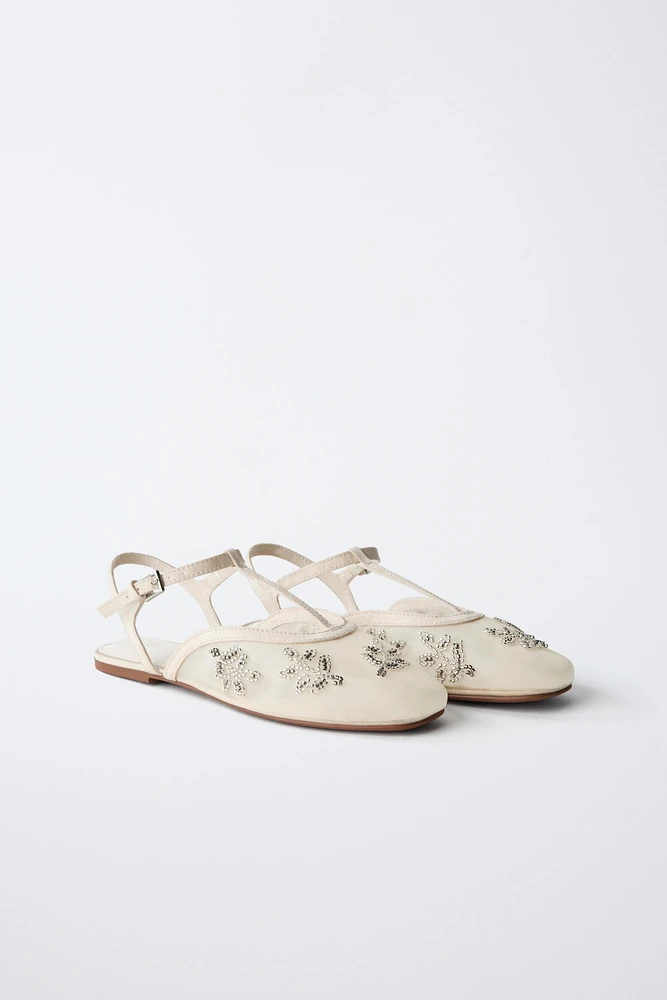 EMBROIDERED FANTASY SLINGBACK BALLET FLATS