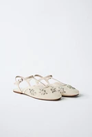 EMBROIDERED FANTASY SLINGBACK BALLET FLATS