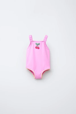 2-6 ANS/ MAILLOT DE BAIN CERISES AU CROCHET