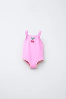2-6 ANS/ MAILLOT DE BAIN CERISES AU CROCHET