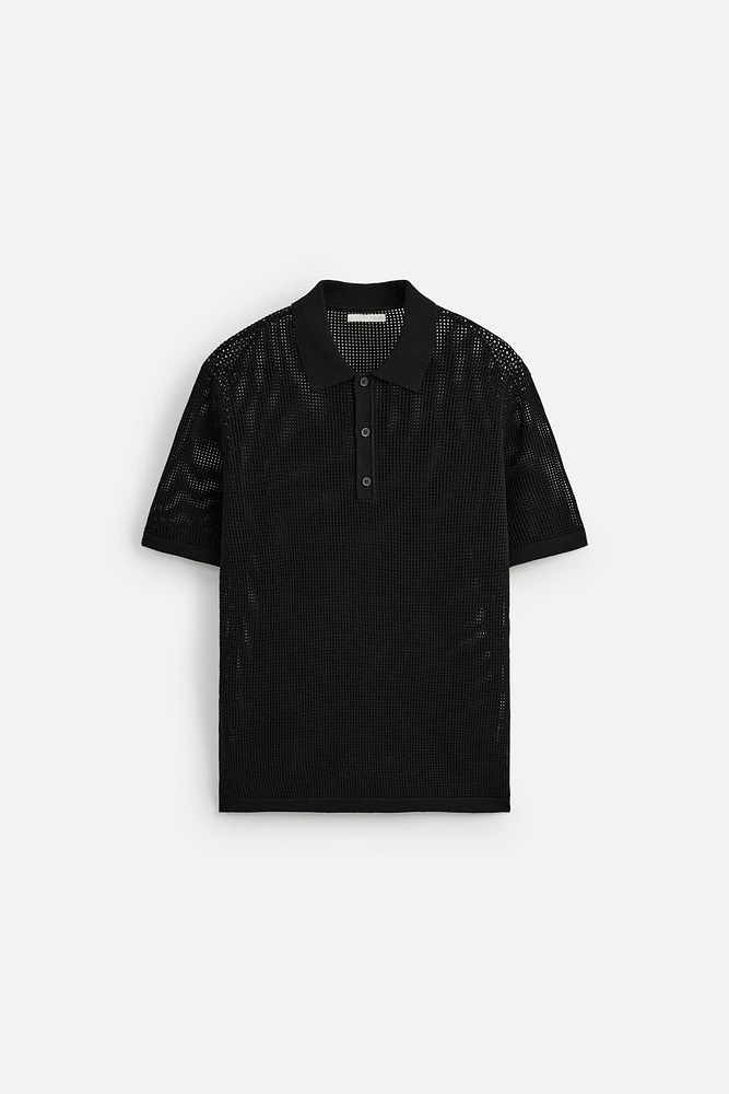 POLO EN MAILLE AJOURÉE