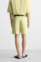 100% LINEN BERMUDA SHORTS
