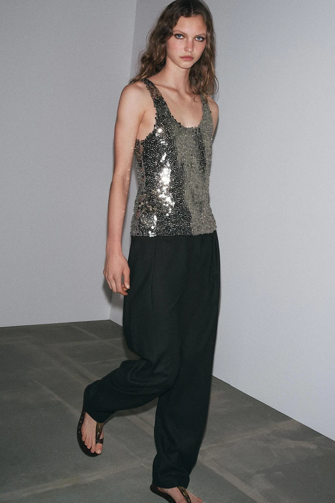 SEQUIN STRAP TOP