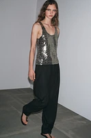 SEQUIN STRAP TOP