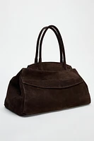 SPLIT LEATHER SHOULDER BAG