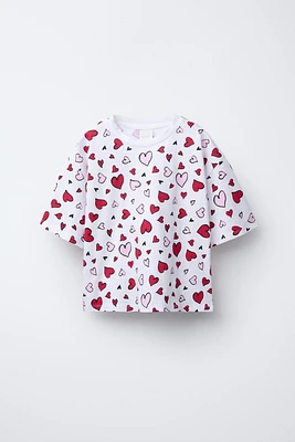 HEART PRINT T-SHIRT