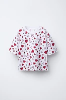 HEART PRINT T-SHIRT