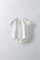 1 MONTH - 3 YEARS/ EMBROIDERED FLORAL SHIRT AND BLOOMERS SET LIMITED EDITION
