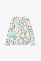 PRINTED POPLIN BLOUSE