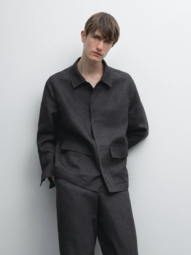 100% linen overshirt