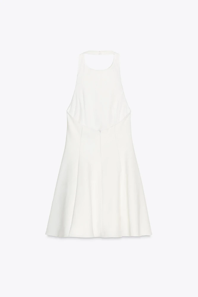 ROBE COURTE HALTER GODETS