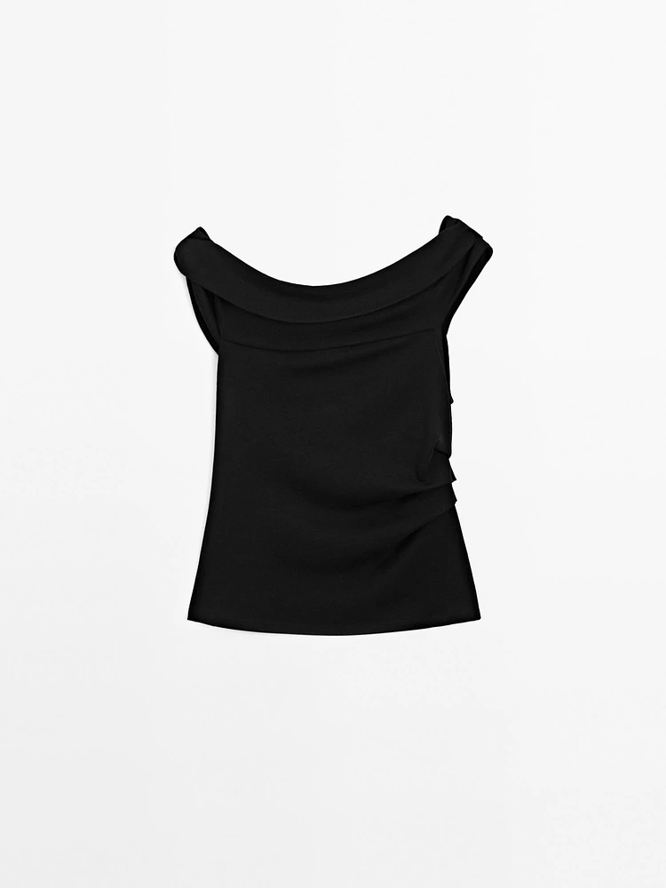 Top bustier drapé
