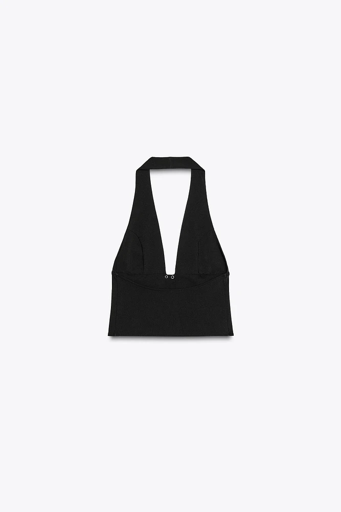 STRETCH HALTER TOP