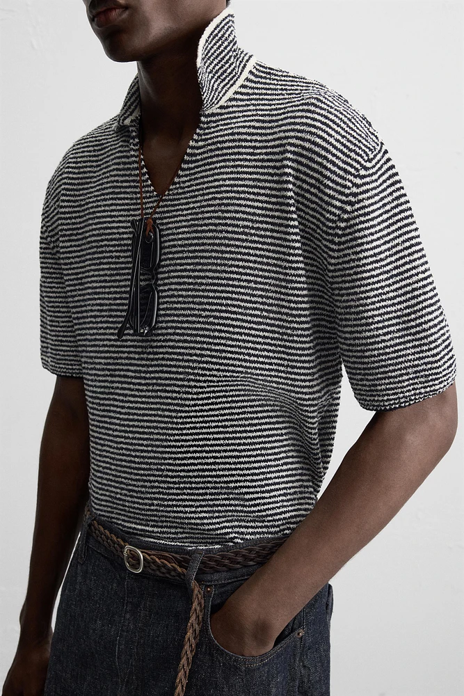 POLO EN MAILLE RAYURES