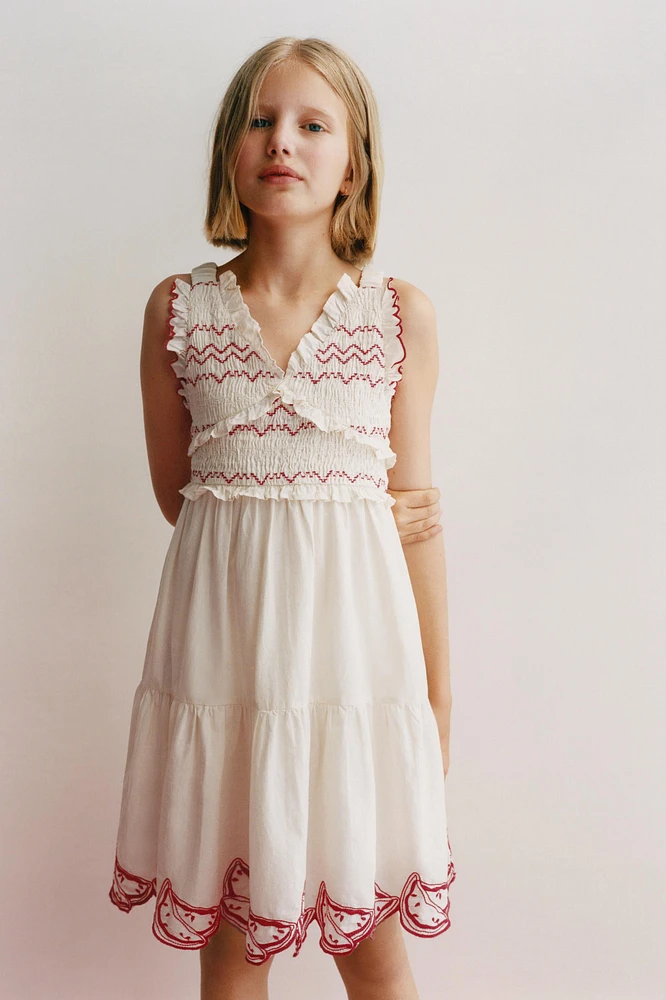 WATERMELON EMBROIDERED DRESS