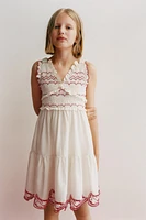 WATERMELON EMBROIDERED DRESS