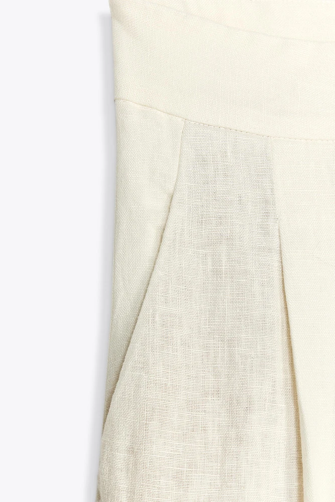 PANTALON À PINCES 100 % LIN ZW COLLECTION