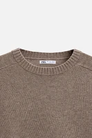 TEXTURED WOOL BLEND SWEATER