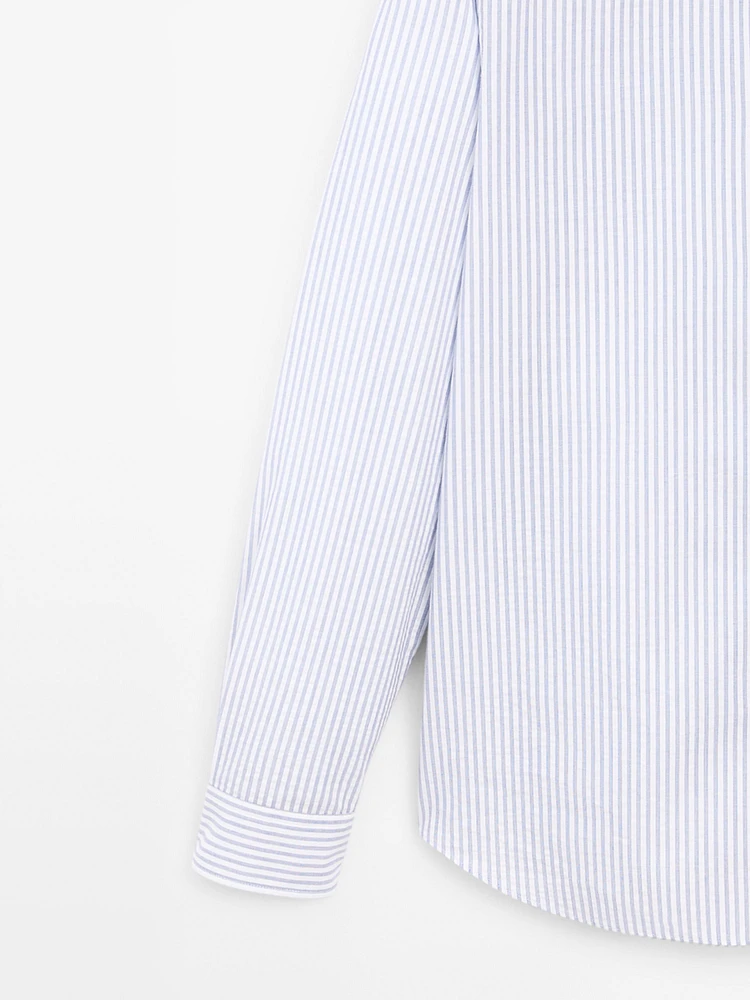100% cotton regular fit striped shirt