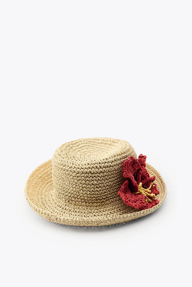 FLOWER BRAIDED HAT
