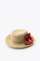 FLOWER BRAIDED HAT