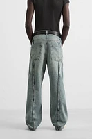 SEAMED BAGGY FIT JEANS