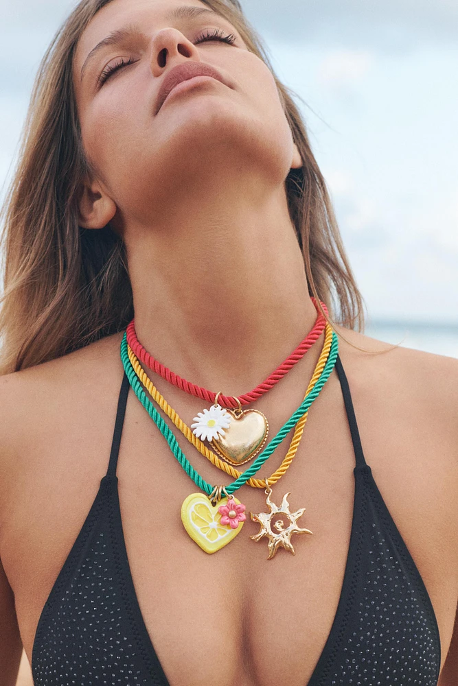 3-PACK CORD CHARM NECKLACES