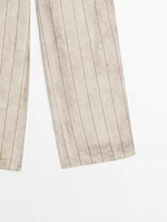 Pantalon droit fluide à rayures