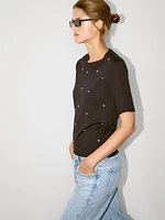 Oversized T-shirt with eyelets