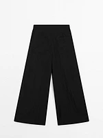 Pantalon palazzo fluide à pinces